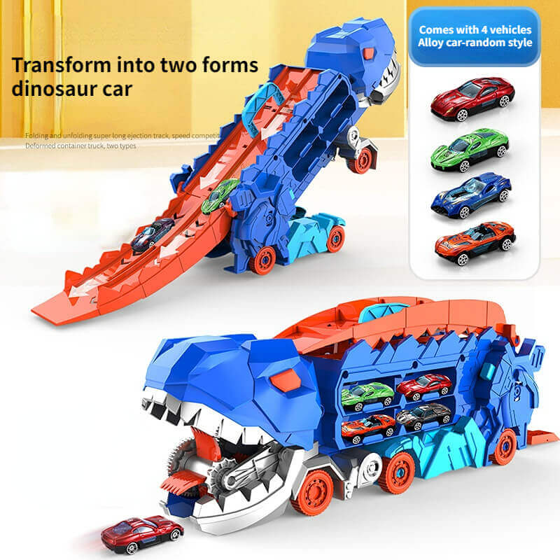 3 az 1-ben Verseny Teherautó Gyermekeknek - T-Rex Szállító