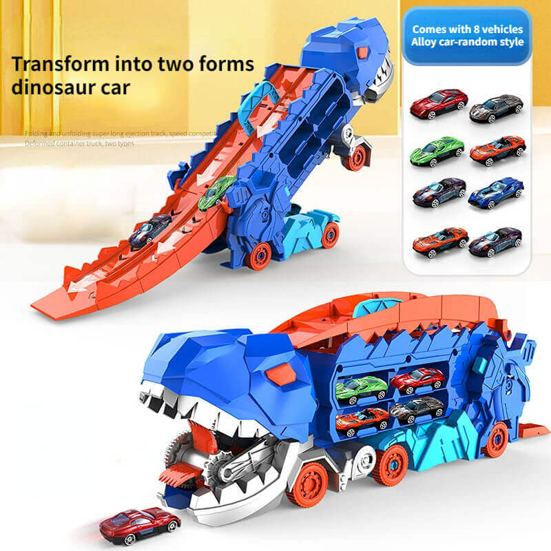 3 az 1-ben Verseny Teherautó Gyermekeknek - T-Rex Szállító