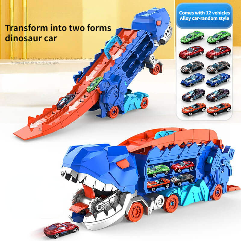 3 az 1-ben Verseny Teherautó Gyermekeknek - T-Rex Szállító