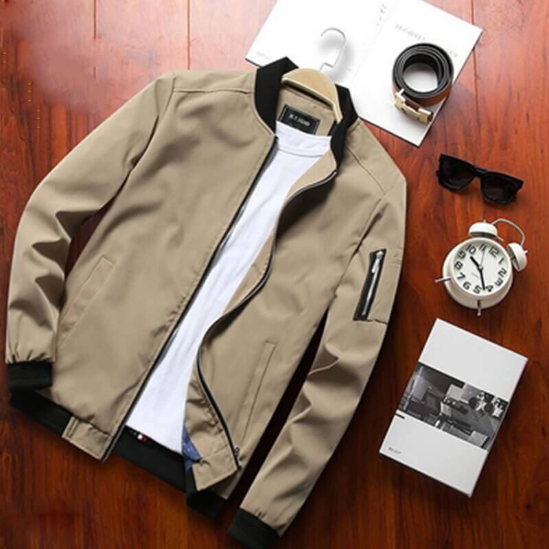 Könnyű és divatos férfi bomberdzseki cipzárral – Jaron