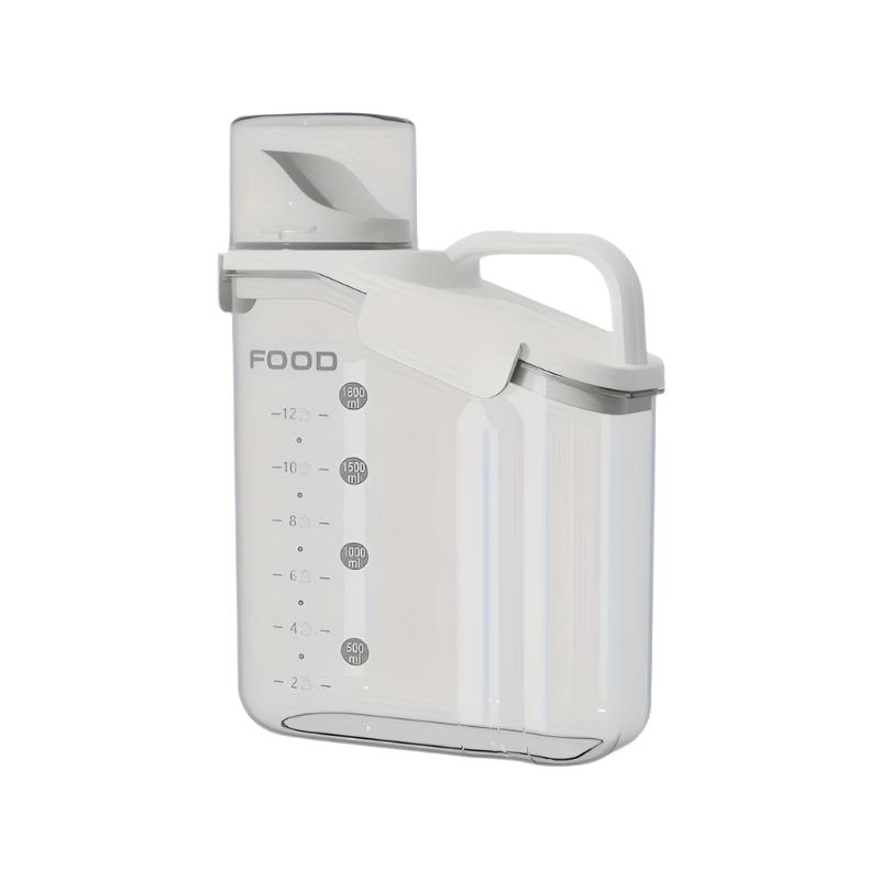 Páravédelemmel ellátott házikedvenc étel tároló edény mérőpohárral - FreshBite