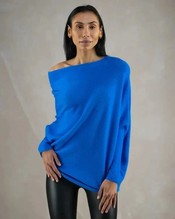 Aszimmetrikus Oversized Női Pulóver - Sophia
