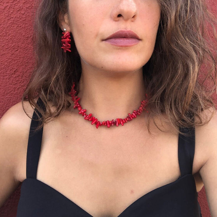 Stílusosan formázott, polírozott kristály nyaklánc - Lina