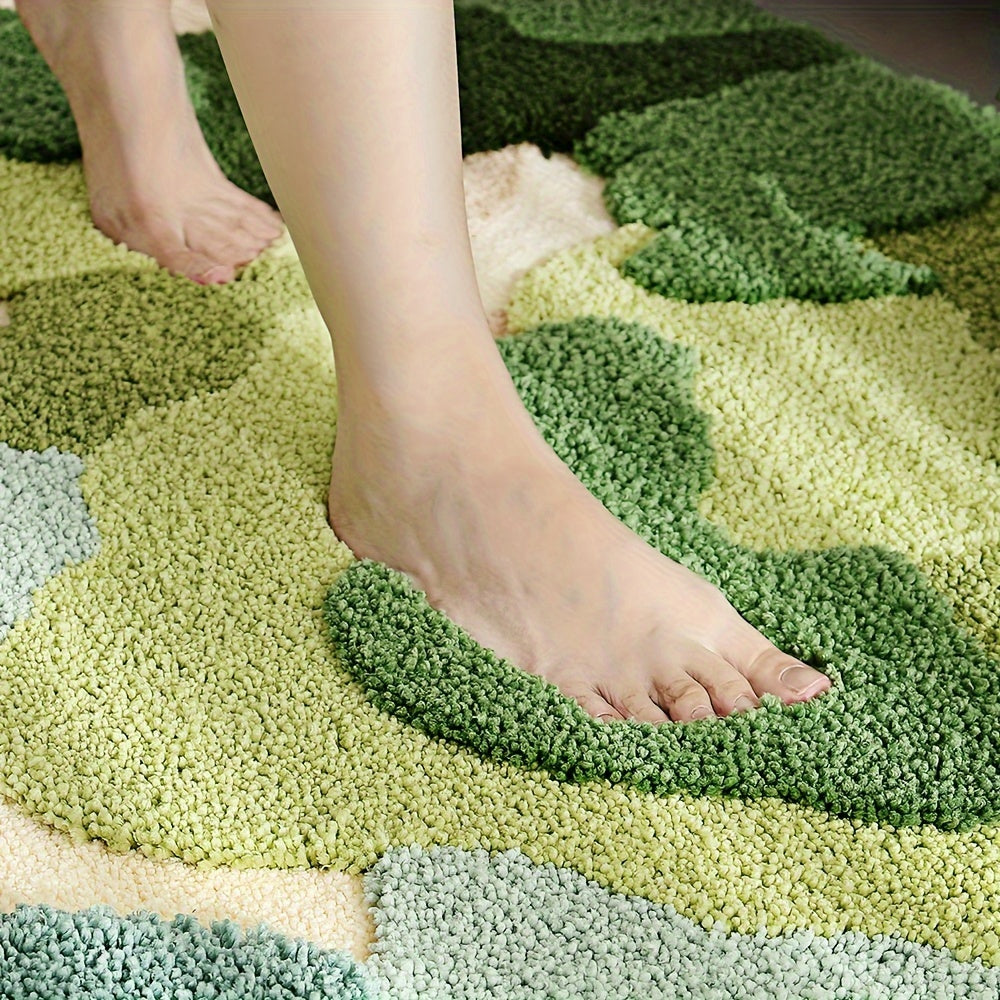 Luxus fürdőszobai szőnyeg virágmintával, extra puha és nedvszívó - Florina