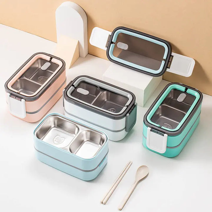 2-Rétegű Rozsdamentes Acél Bento Uzsonnás Doboz - MealMate