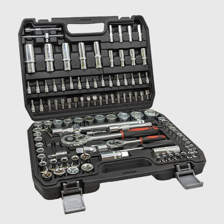 108 darabos Króm-Vanádium Dugókulcs Készlet – TorqueMaster