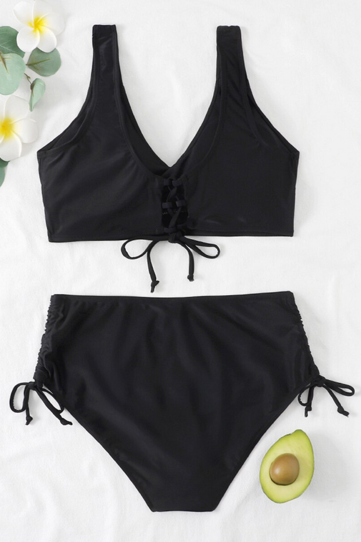 Színes bikini húzózsinórral és csavarodott részlettel – Zaraï