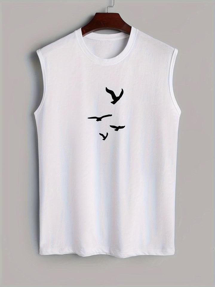 Ujjatlan póló madármintával, pamut, nyári megjelenés - Noah (1+1 INGYEN)