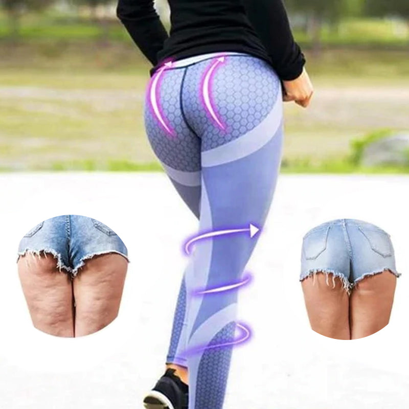 Magas derekú női jóga leggings geometrikus mintával – Aurora
