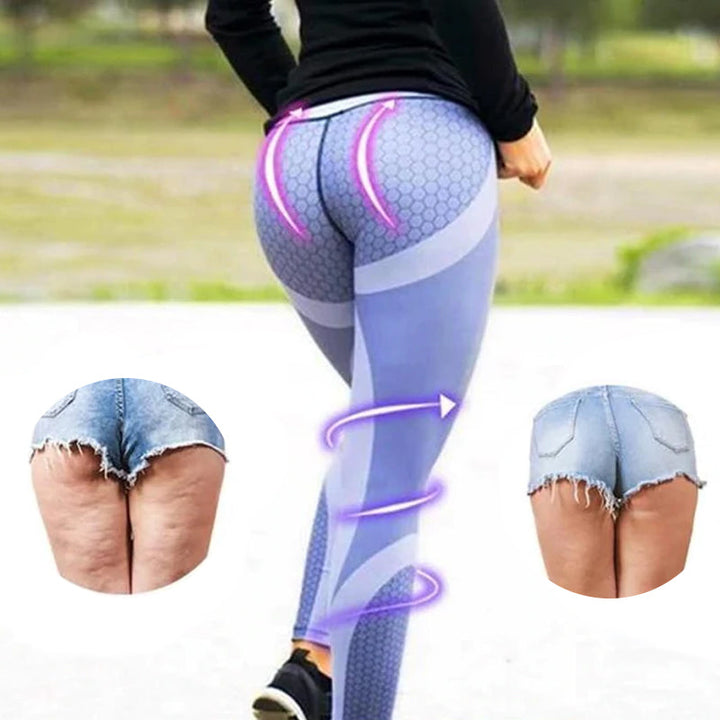 Magas derekú női jóga leggings geometrikus mintával – Aurora
