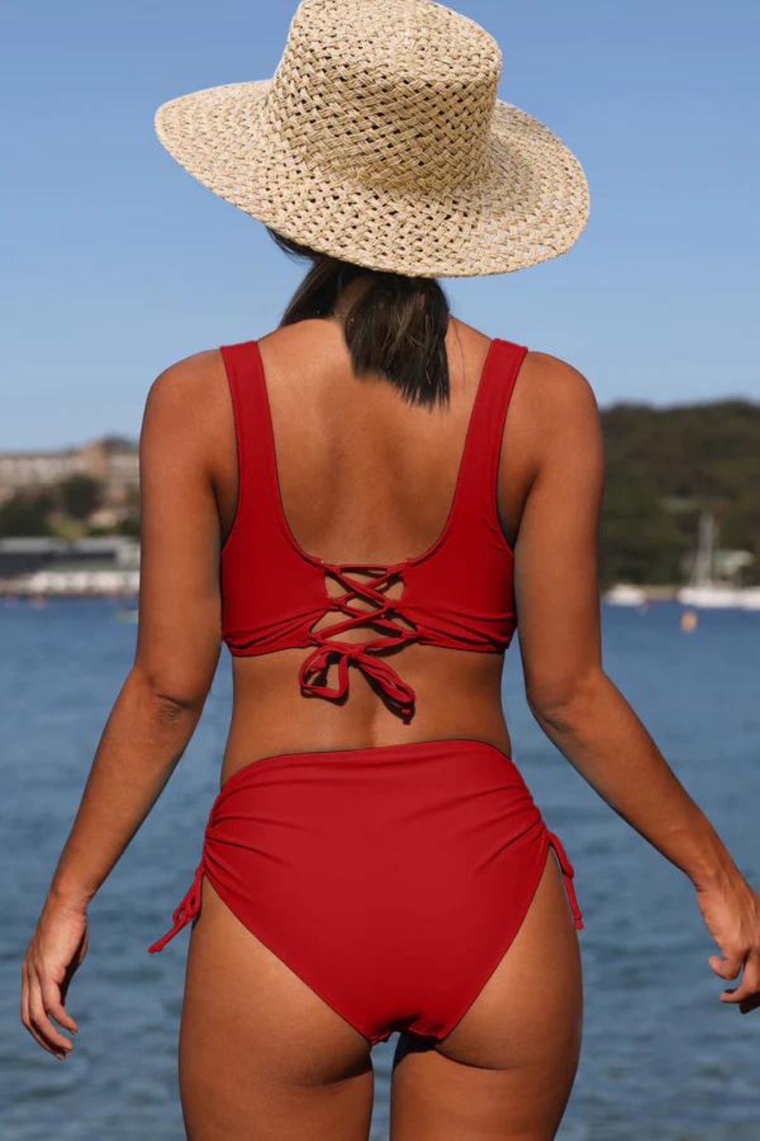 Színes bikini húzózsinórral és csavarodott részlettel – Zaraï