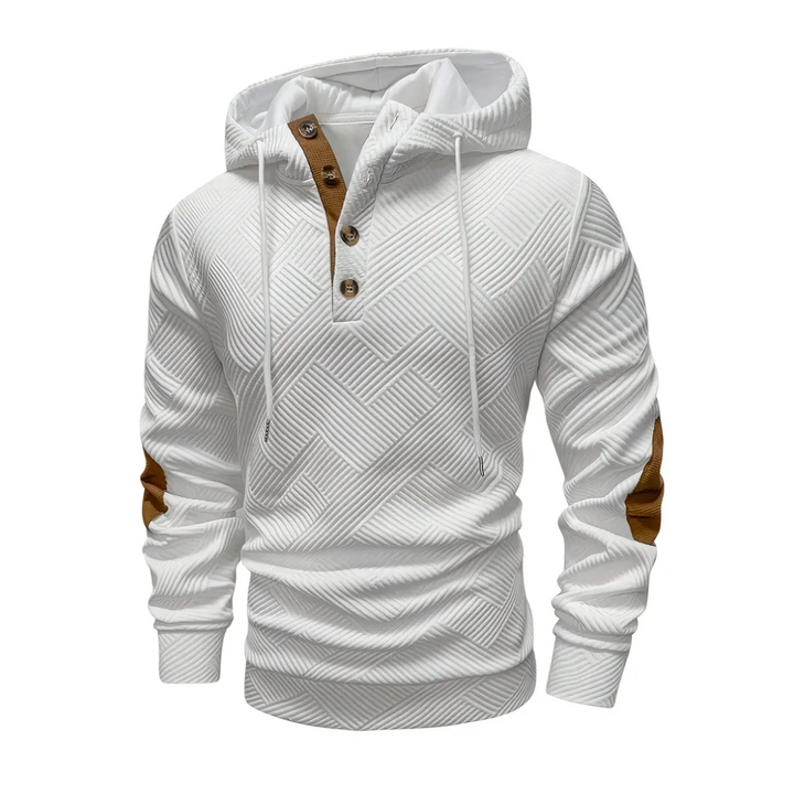 Férfi kültéri kapucnis pulóver Comfort-Stretch-tel és gombos kivágással – Mads