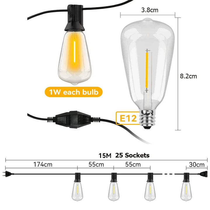 Vízálló LED Fényfüzér - LumiGlow