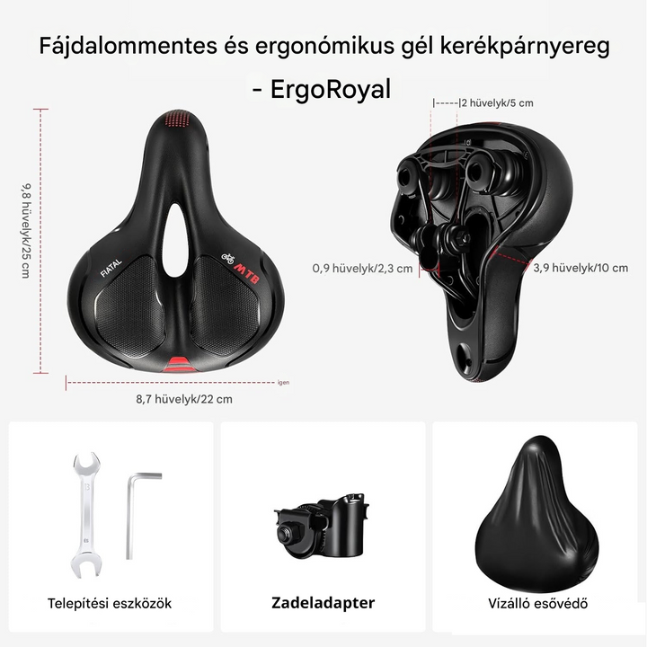 Fájdalommentes és Ergonomikus Gél Kerékpáros Ülés - ErgoRoyal