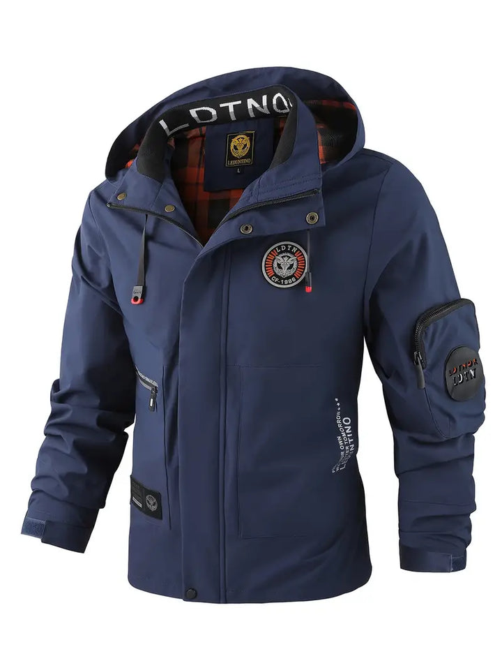 Könnyű férfi szabadtéri dzseki szél- és vízálló kapucnival – Torben