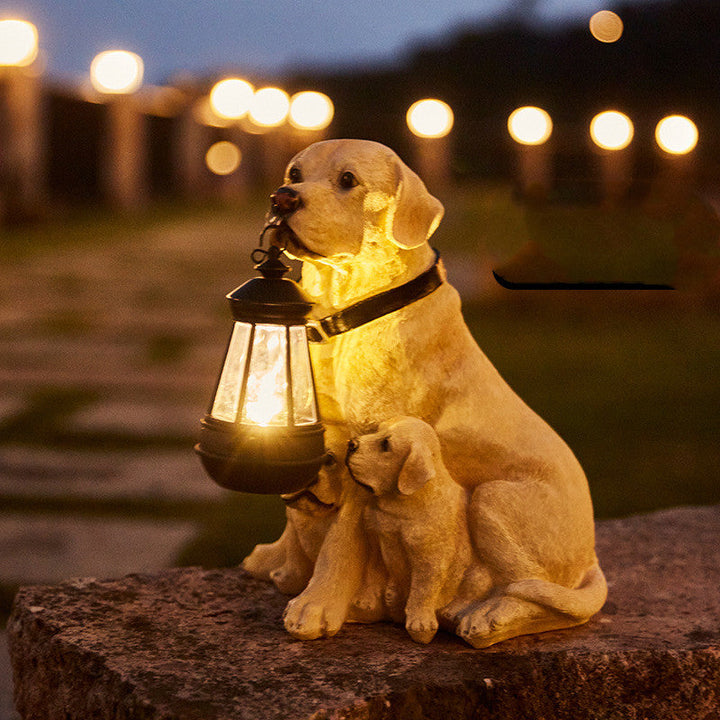 Napelemes kutyaszobor LED világítással - LumiPup