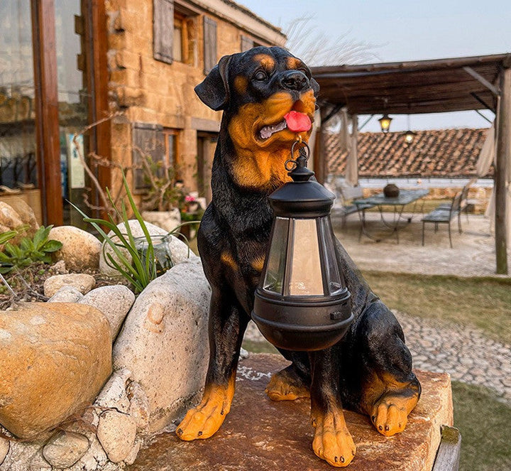 Napelemes kutyaszobor LED világítással - LumiPup