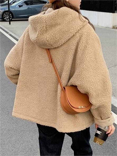 Meleg Oversized Női Kabát Kapucnival - Freya Fleece Parka