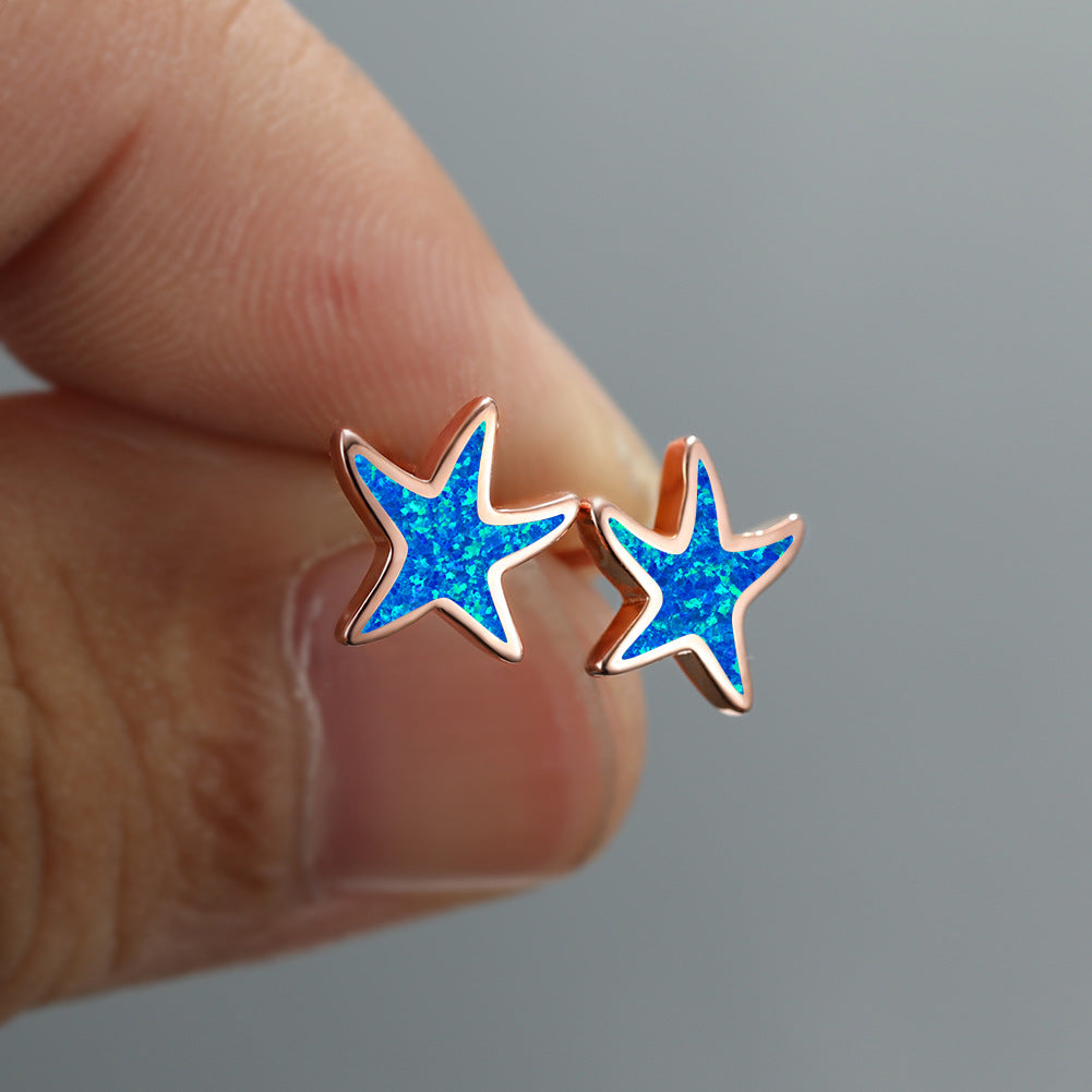 Kék Opál Tengeri Csillag Fülbevalók - Marina
