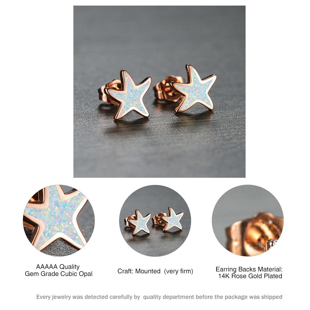 Kék Opál Tengeri Csillag Fülbevalók - Marina