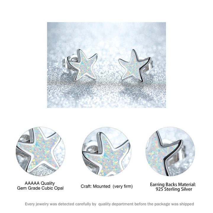 Kék Opál Tengeri Csillag Fülbevalók - Marina