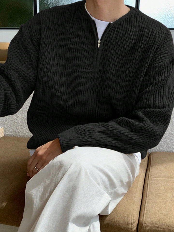 Férfiak számára készült laza csíkos kötött pulcsi - Ronan