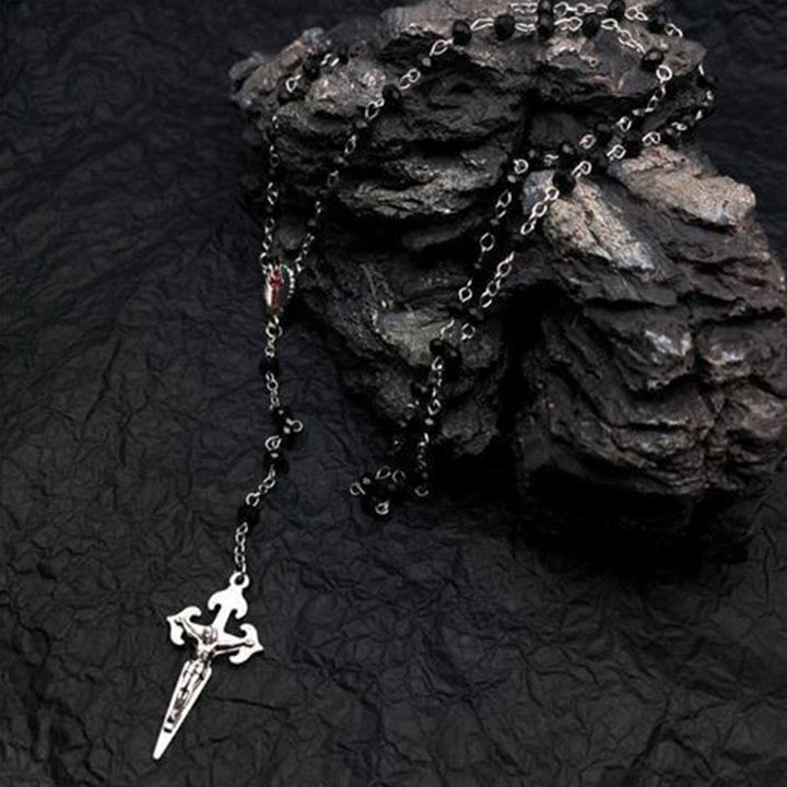 Szív alakú macska szem kövekből készült rózsafüzér nyaklánc - Elara