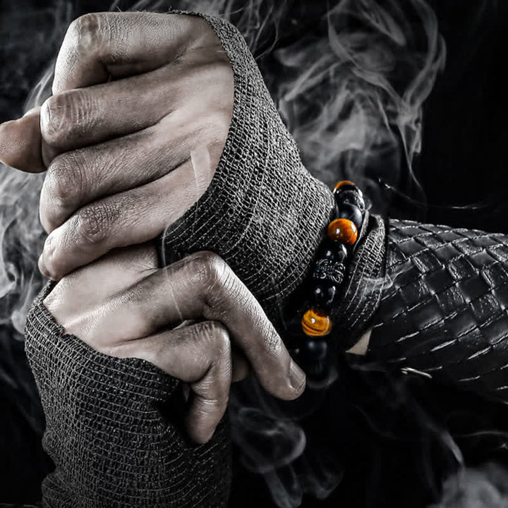 "Lord Black Warrior" Természetes Krystal Gyöngy Karkötő - Ragnar