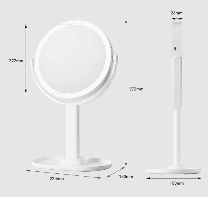Megvilágított sminktükör - 20X zoom & állítható fényerő
