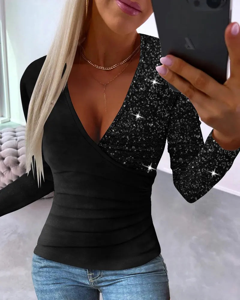 Elegáns laptop táska flitterekkel és ráncokkal - Sabrina