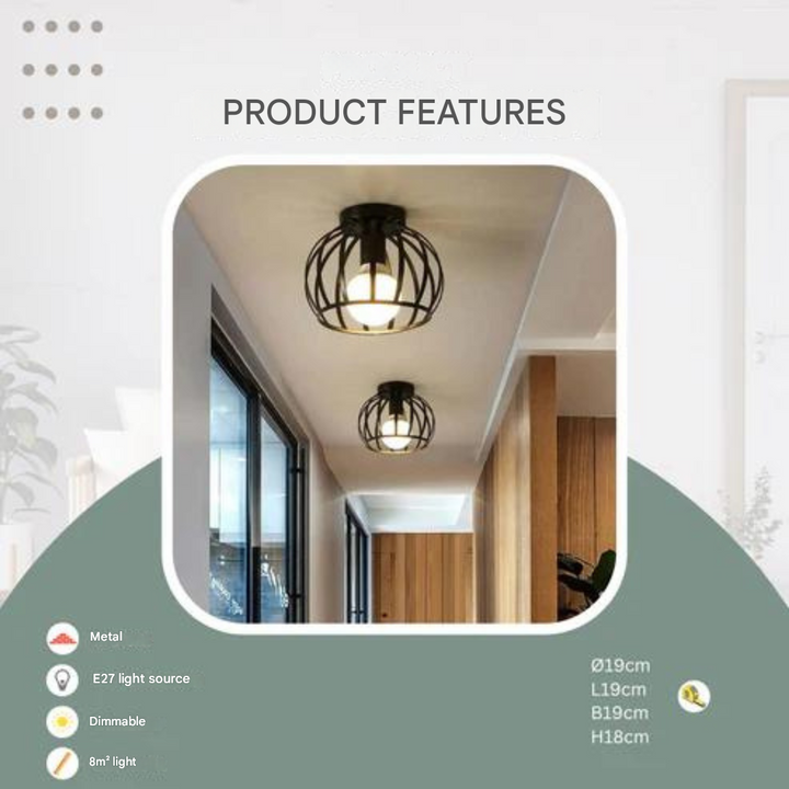 Trendi ipari mennyezeti lámpa nyitott dizájnnal - ForgeLight