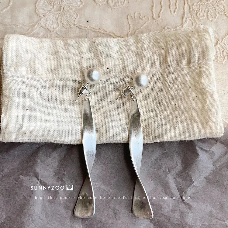 Ezüst Hullámos Strukturájú Fülbevalók - Lina