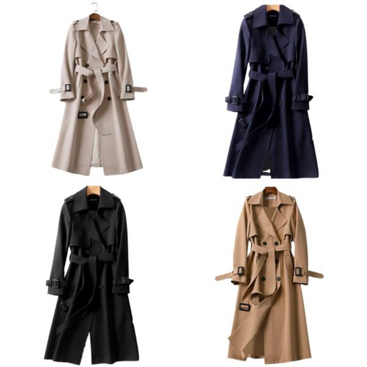 Elegáns női trench coat dupla gombokkal – Celina