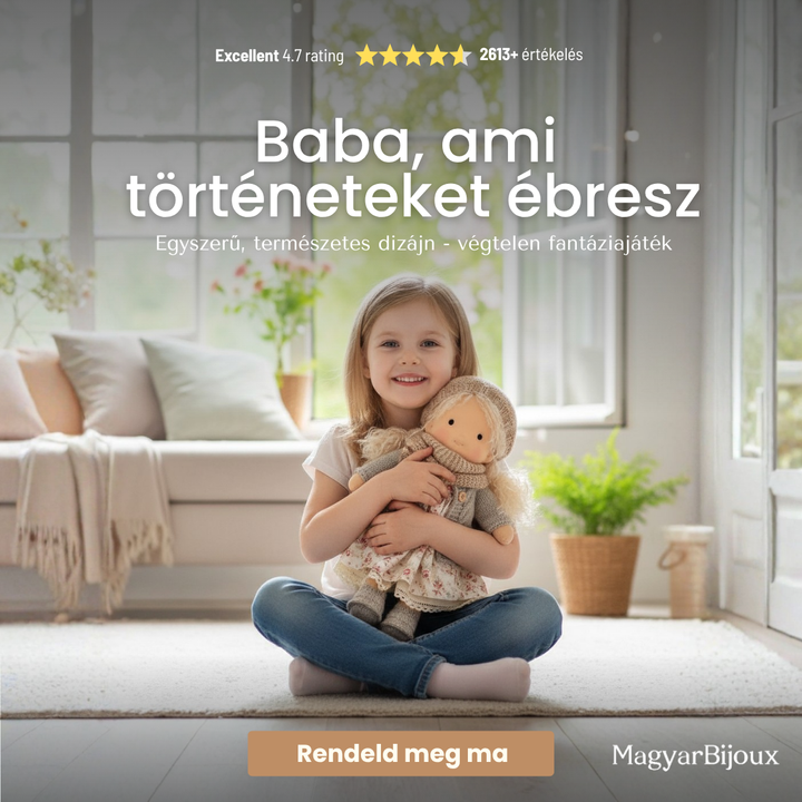 Kézzel készült Waldorf Plüss Figura - Poppi