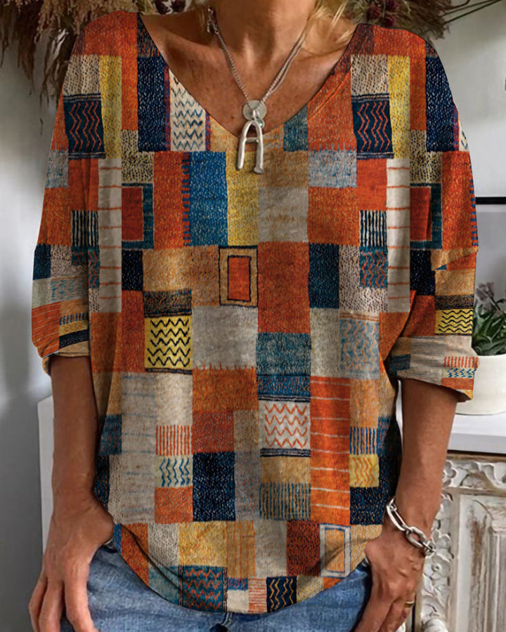 Őszi, lazán szabott pamut felső – Amira