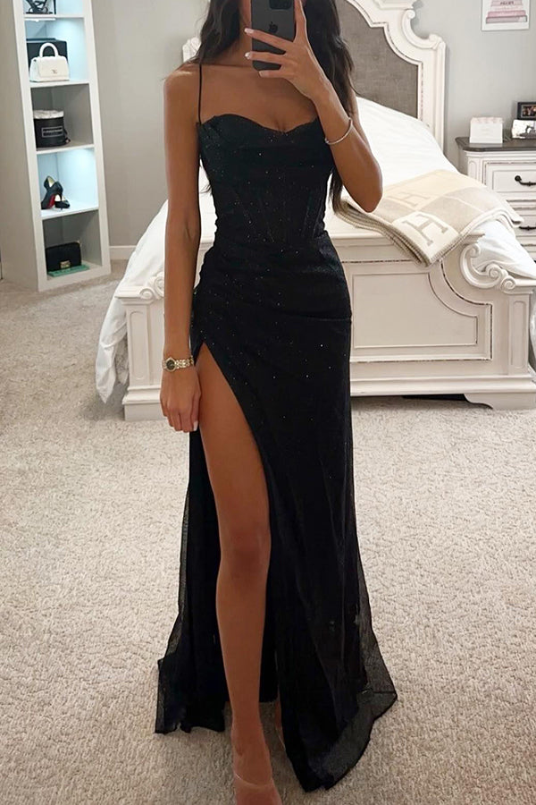 Glamúros Maxi Ruha Pailletten és Korselet - Celeste