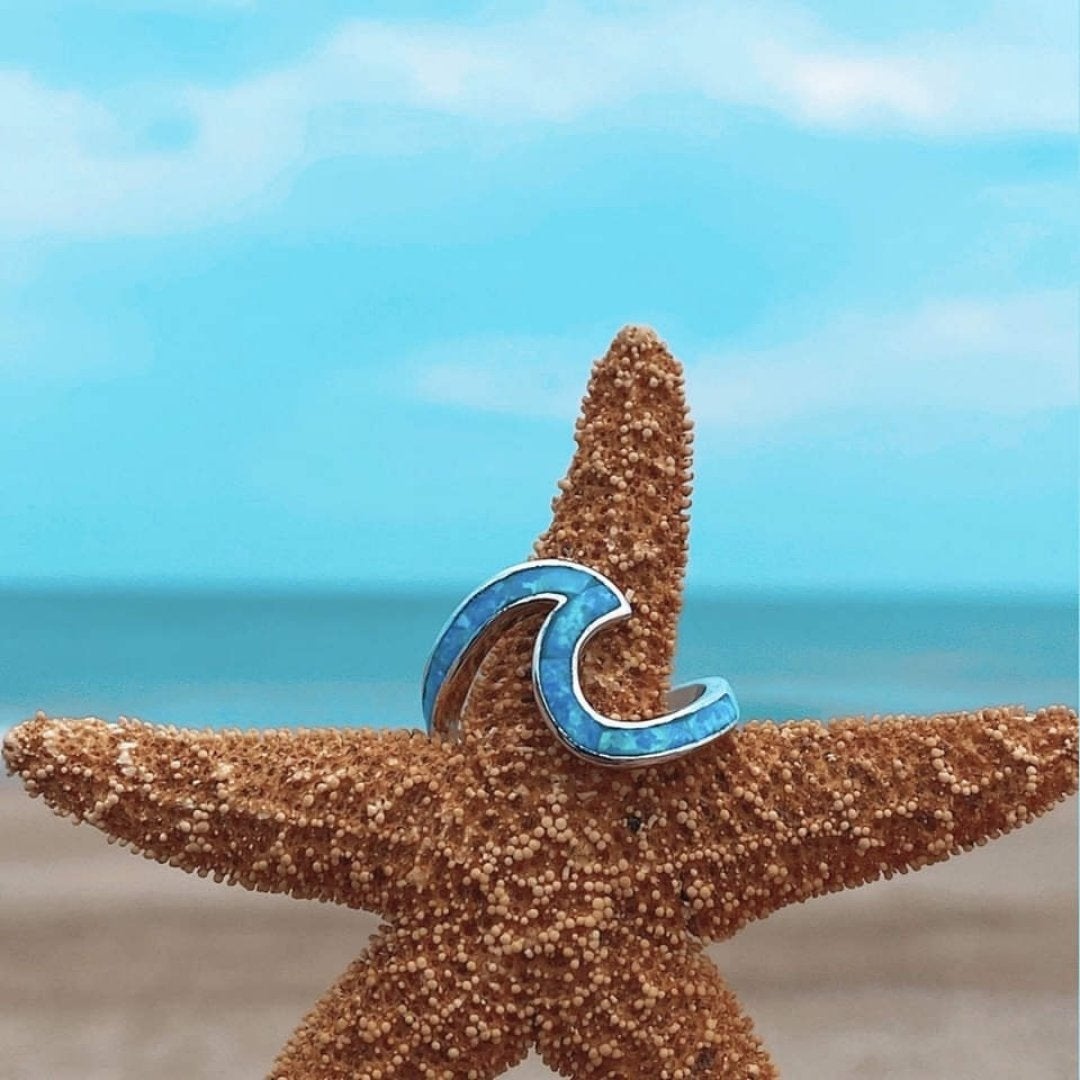 Óceán hullámai Gyűrű Opálból és Ezüstből - Livia