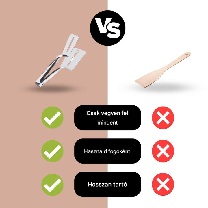 Kétrészes Rozsdamentes Acél Spatula - DuoFlip