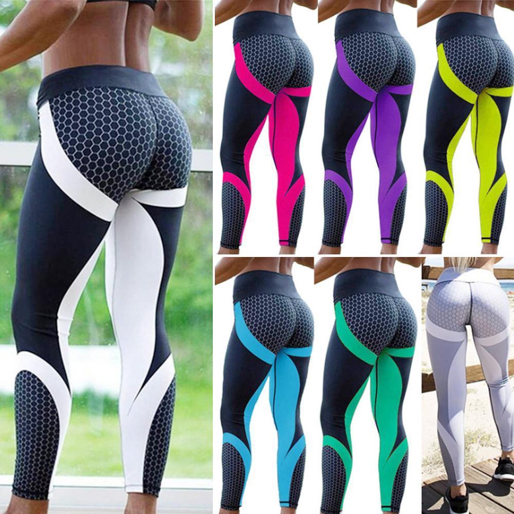 Magas derekú női jóga leggings geometrikus mintával – Aurora