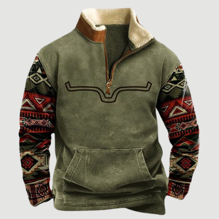 Vintage Fleece Téleni Pulóver Cipzárral Férfiaknak - Felix