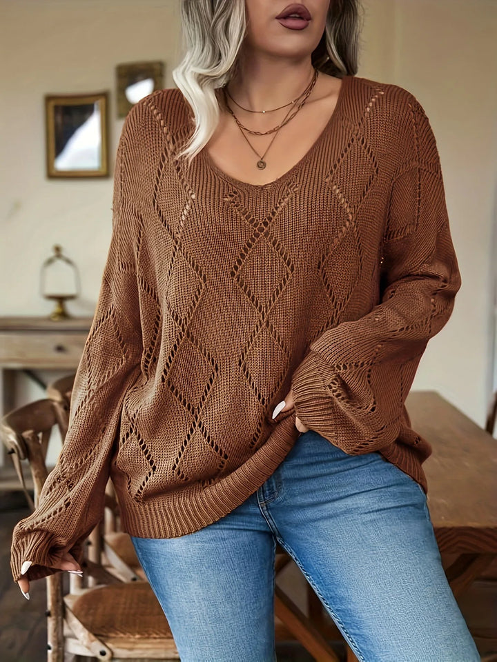 Női Oversize Kötött Pulóver Plus Size – Marietta