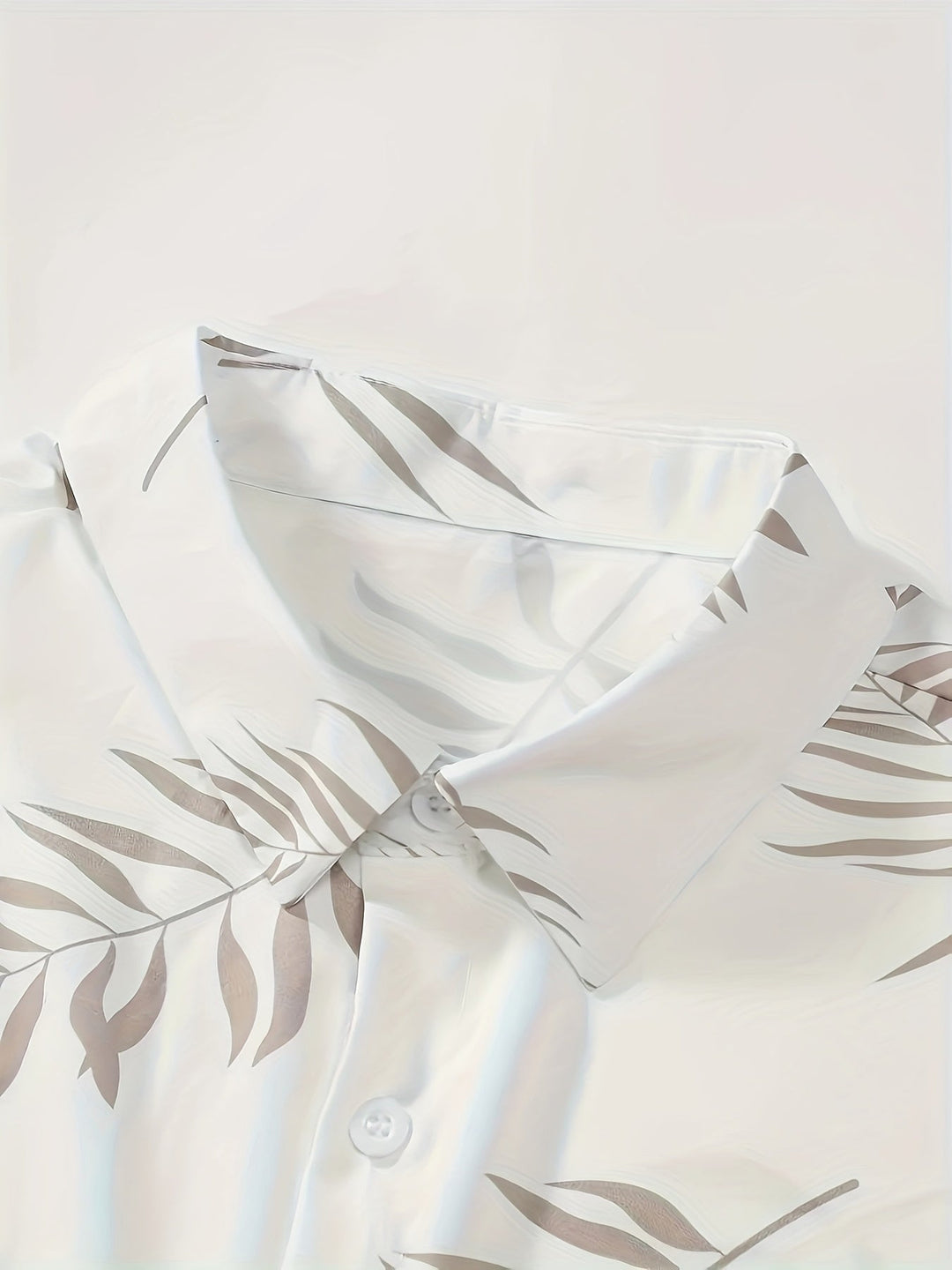 Két részes nyári szett férfiaknak - levélmintás ing és rövidnadrág - Kiano