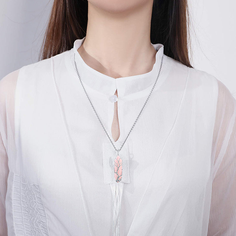 Elegáns Kristály Életfa Drágakő Nyaklánc - Elara