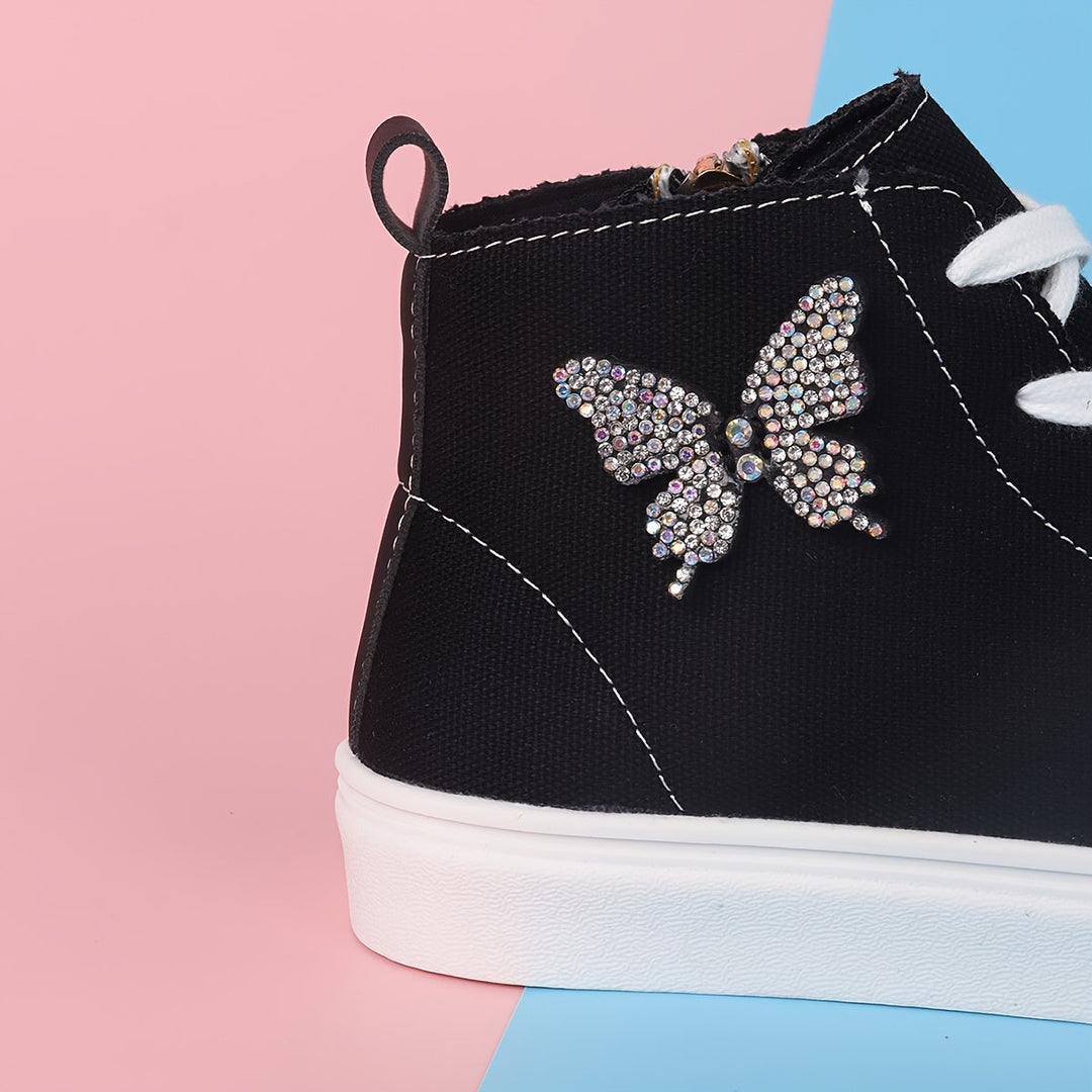 Magas vászon gyerekcipők Lunel | Pillangó masnival | Stílusos & Játéko