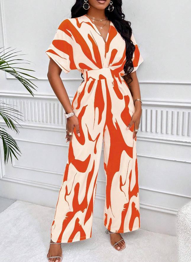 Nyári nyomtatott overall V-nyakkal – Noemi