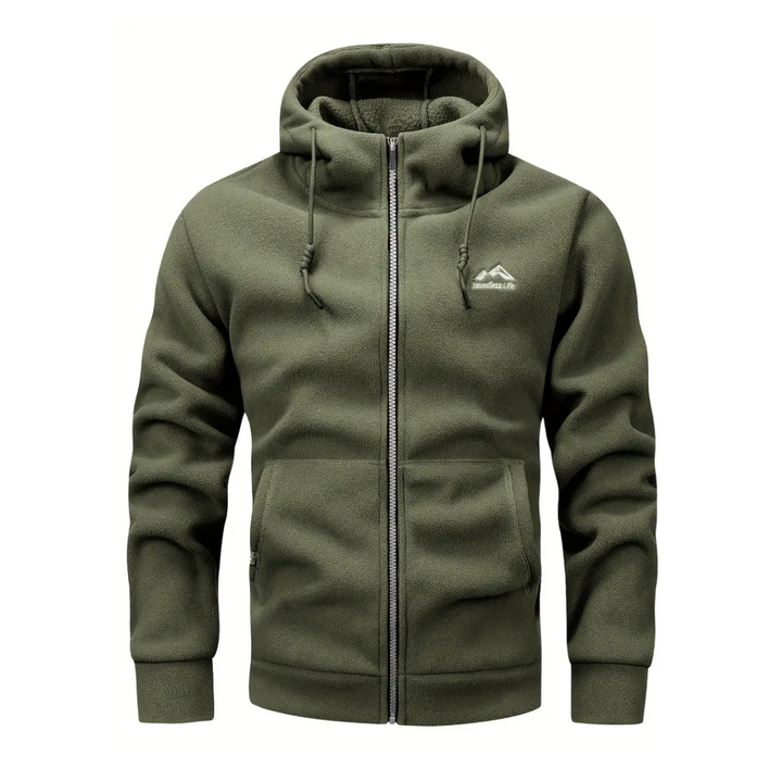 Férfi fleece dzseki kapucnival és cipzárral – Sören