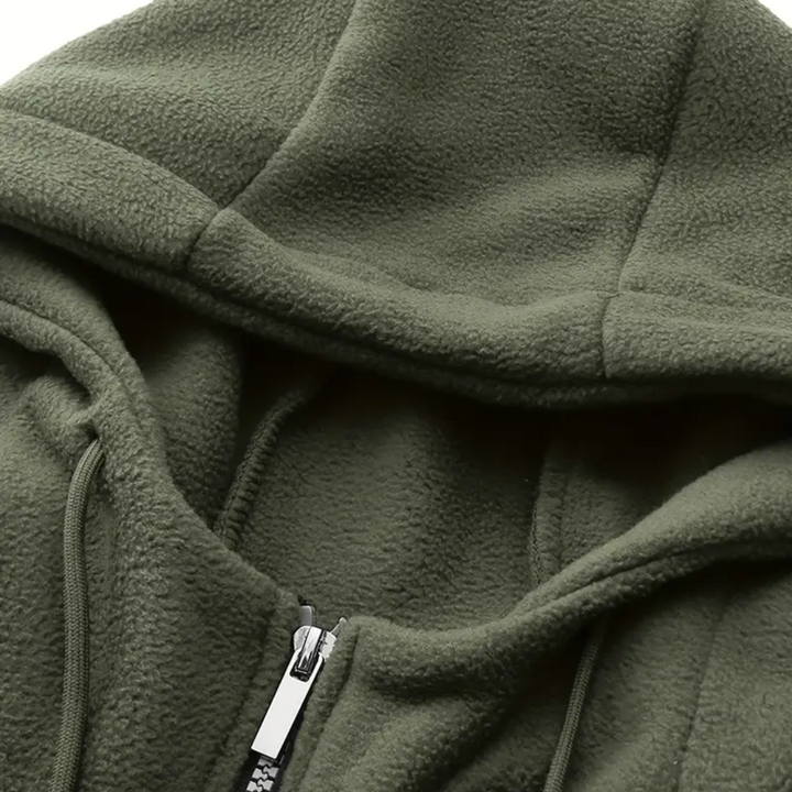 Férfi fleece dzseki kapucnival és cipzárral – Sören