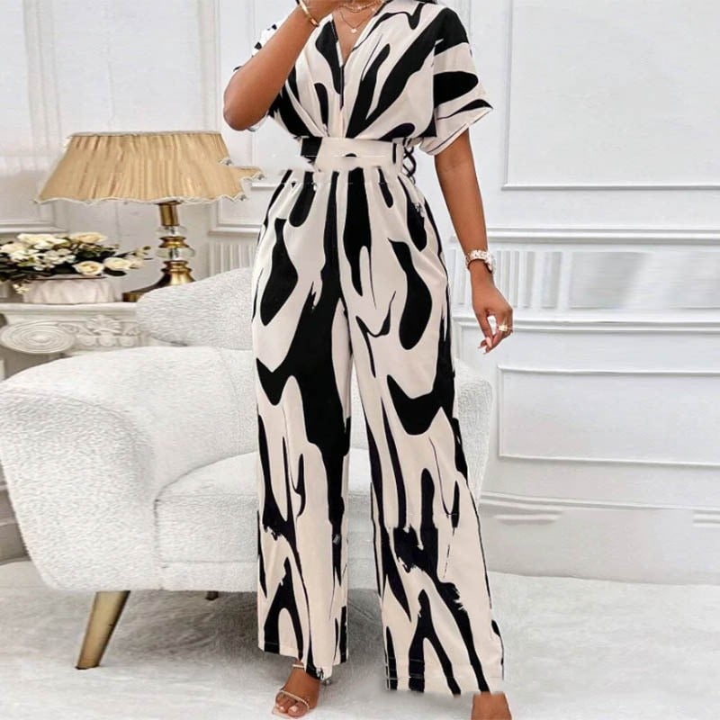 Nyári nyomtatott overall V-nyakkal – Noemi