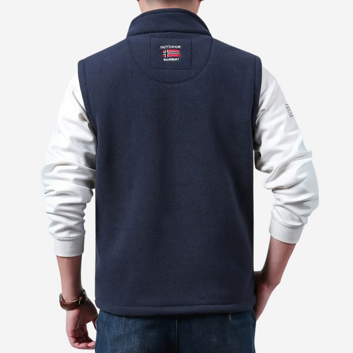 Férfi fleece kültéri mellény – Bélelt, álló gallérral – Kaspar