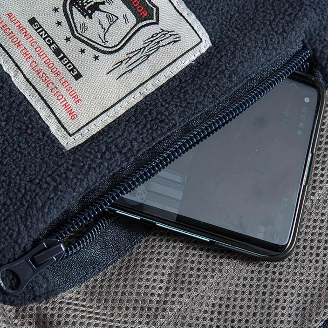 Férfi fleece kültéri mellény – Bélelt, álló gallérral – Kaspar